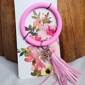 Celebrate Mom 100% Silicon Keychain Pink First my Mother Forever my Friend